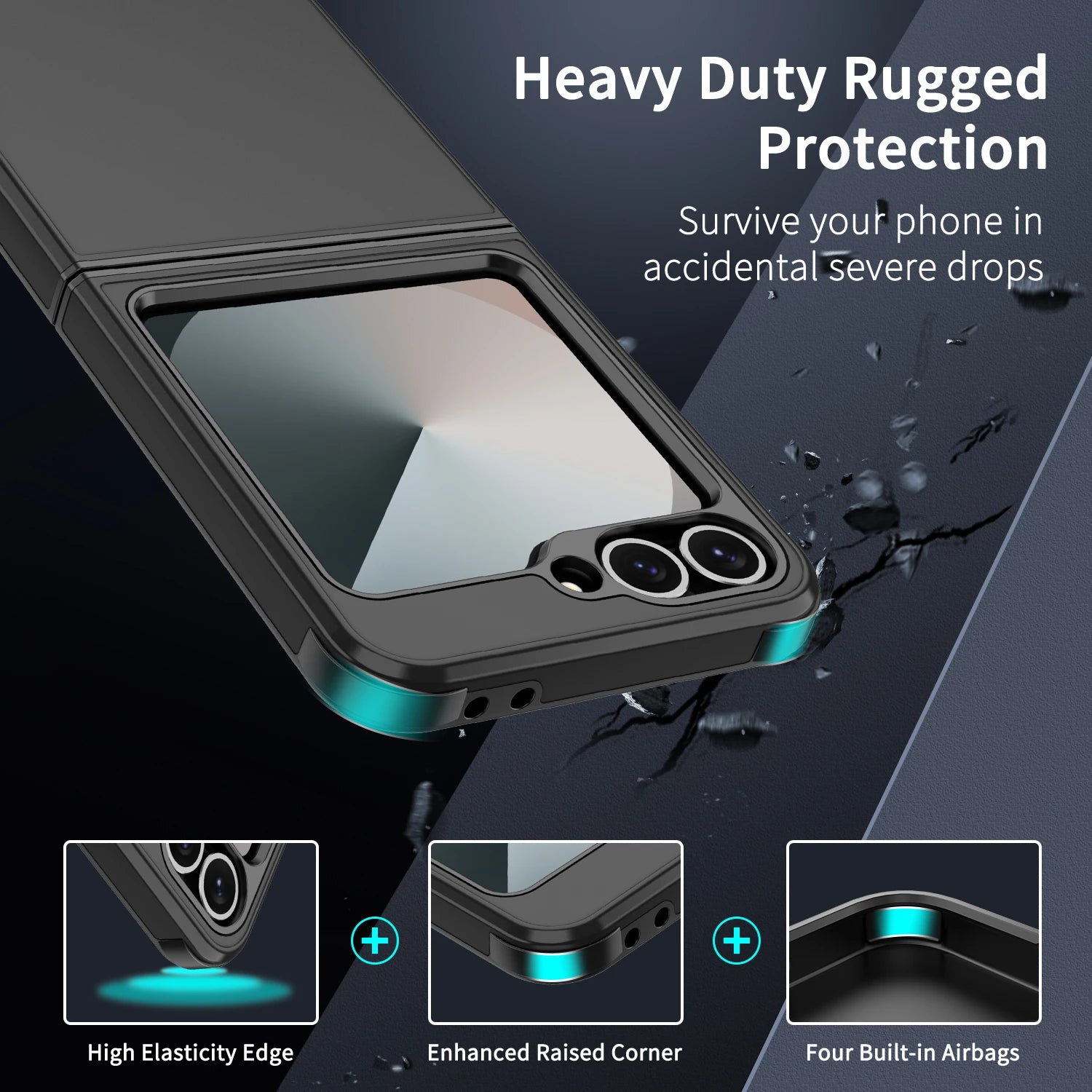 Galaxy Z Flip Case Shockproof Dual Layer Protection - Smarsty