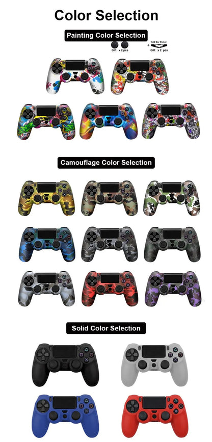Silicone Skin Case for PS4 Controller with Grip Caps - Smarsty