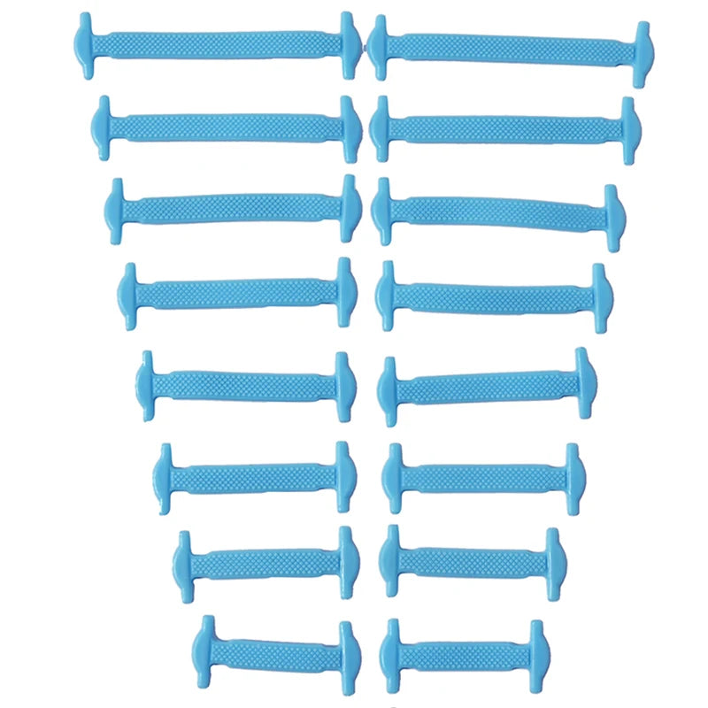16pcs/lot Silicone Shoelaces No Tie Shoelaces 12 colors Elastic Lace Shoelace Creative Lazy Silicone Laces Rubber Lace - Smarsty