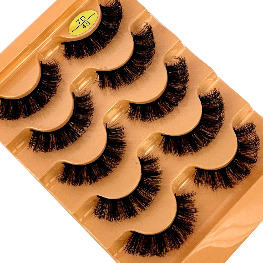 3D Natural Cat Eye False Eyelashes Fluffy Soft 5 Pairs - Smarsty