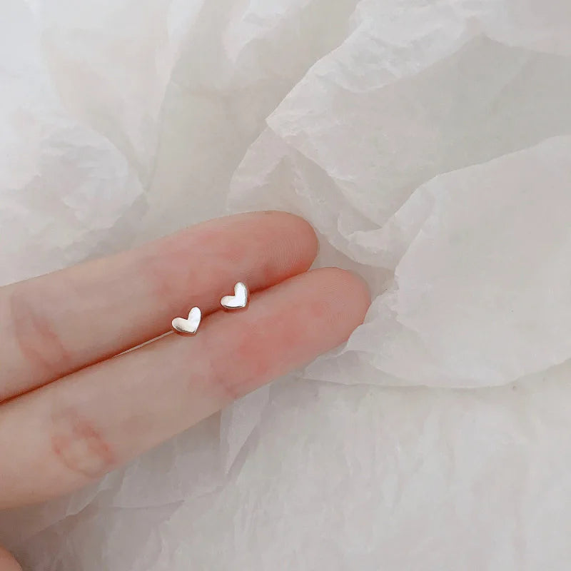 Hypoallergenic Heart Stud Earrings Minimalist Daily Wear - Smarsty