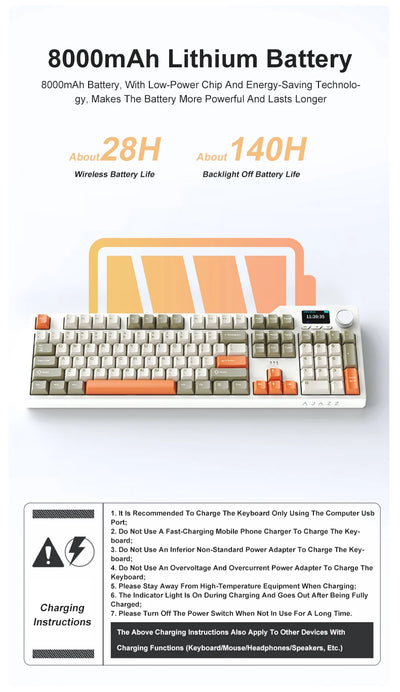 Tri Mode Gaming Keyboard With Hot Swap 104 Keys Gasket - Smarsty