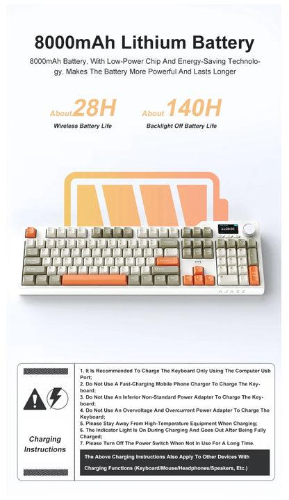 Tri Mode Gaming Keyboard With Hot Swap 104 Keys Gasket