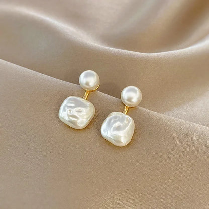 Elegant Double Pearl Dangle Earrings for Women Wedding Jewelry - Smarsty