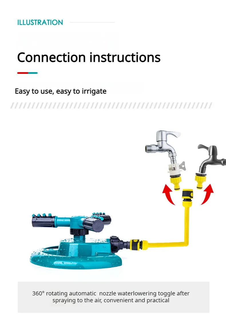 360 Degree Rotating Sprinkler Set for Efficient Garden Irrigation - Smarsty