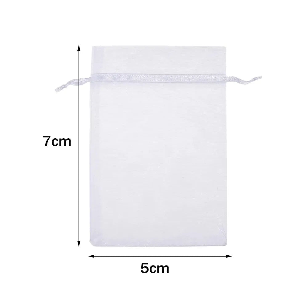 50pcs White Sheer Organza Jewelry Gift Bags - Smarsty