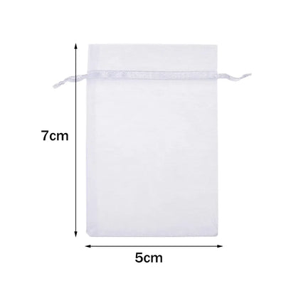 50pcs White Sheer Organza Jewelry Gift Bags - Smarsty