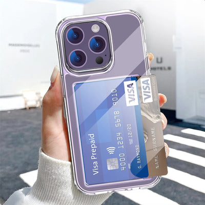 Clear Transparent Wallet Case With Card Slots For Iphone - Smarsty