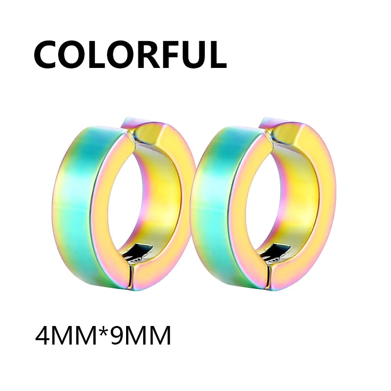 Stainless Steel Ear Clip Earrings No Piercing Black - Smarsty