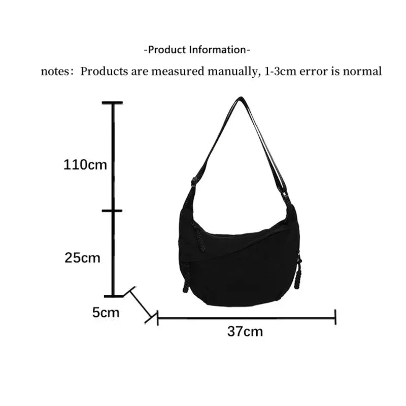 Minimalist Nylon Shoulder Bag With Multifunctional Storage - Smarsty