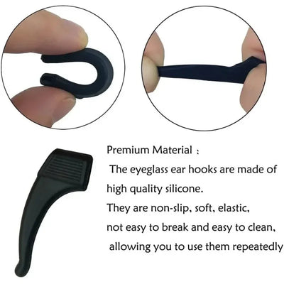 2/40pcs Silicone Ear Hook Anti-slip Glasses Leg Ear Sleeve Bracket Fastener Sunglasses Accessories Grip Anti-fall Eyewear Holder - Smarsty