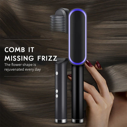 Electric Hair Straightener Brush Fast Heating Ceramic Design - Smarsty