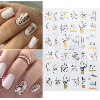 3D Holographic Geometry Nail Stickers for Stunning Decor - Smarsty