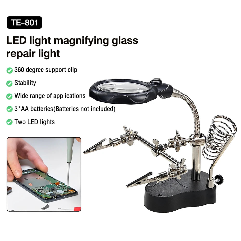 Welding Clip Magnifier with LED Light and Stainless Steel Durability - Smarsty