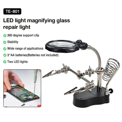 Welding Clip Magnifier with LED Light and Stainless Steel Durability - Smarsty