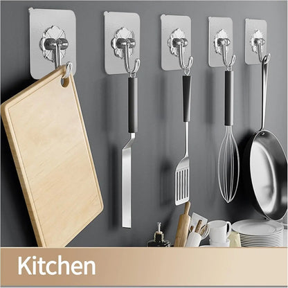 Transparent Self Adhesive Hooks for Easy Storage - Smarsty