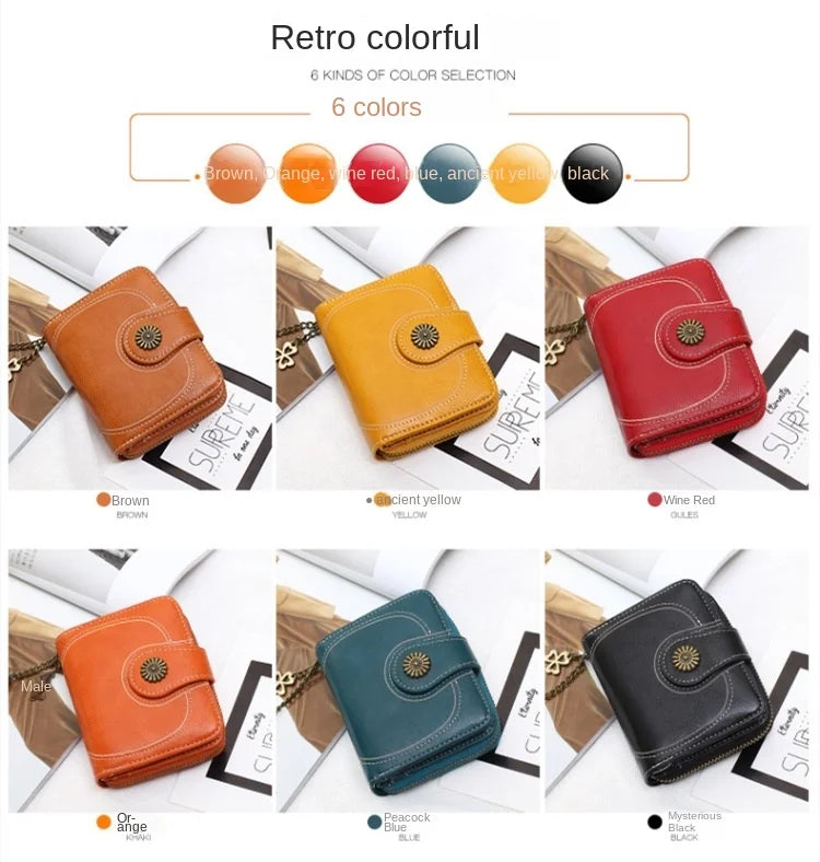 Women Wallets and Purses PU Leather Money Bag Female Short Hasp Purse Small Coin Card Holders Blue Red Clutch New Women Wallet - Smarsty