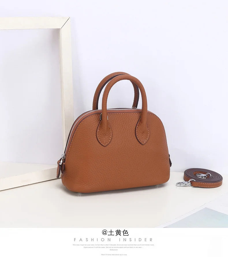 Cow Leather Shell Bag Crossbody Women Messenger Style - Smarsty
