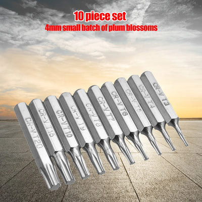 10pcs Plum Blossoms Screwdriver Bit Professional 4mm Torx Screwdriver Bits Set Accessories for Repairing Mobile Computer