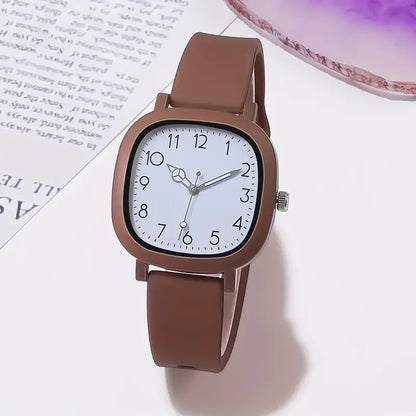 Silicone Band Women Quartz Watch with Arabic Dial - Smarsty