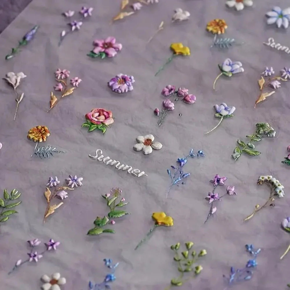 Summer Floral Nail Stickers for Elegant Manicure Decor - Smarsty