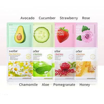 8pcs Natural Plant Face Masks for Hydration and Firming - Smarsty