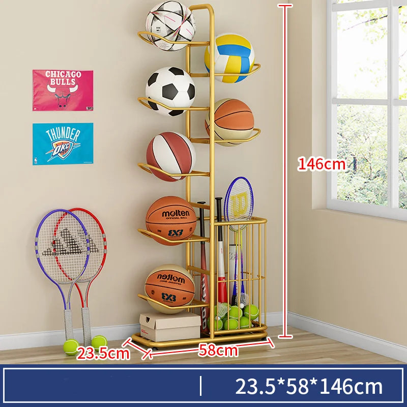 Indoor Children Basketball Storage Rack Put Ball Football Storage Basket Placed Rack Kindergarten Volleyball Stand Holder Space by Smarsty