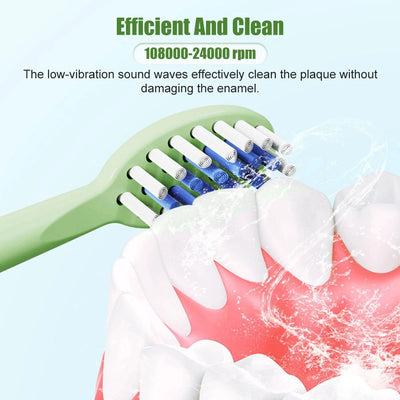 Child's Rechargeable Sonic Electric Toothbrush With Replacement Heads - Smarsty