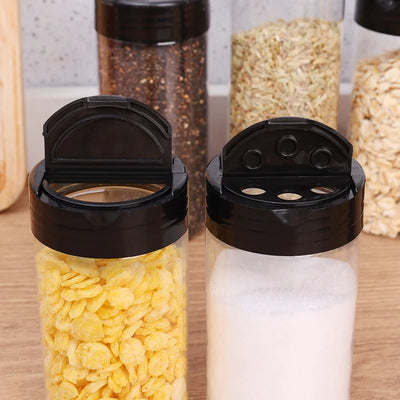 1/12x Plastic Spice Jars with Shaker Lids Transparent Safety Plastic Bottles for Home Kitchen Storing Spices Seasoning Powders by Smarsty