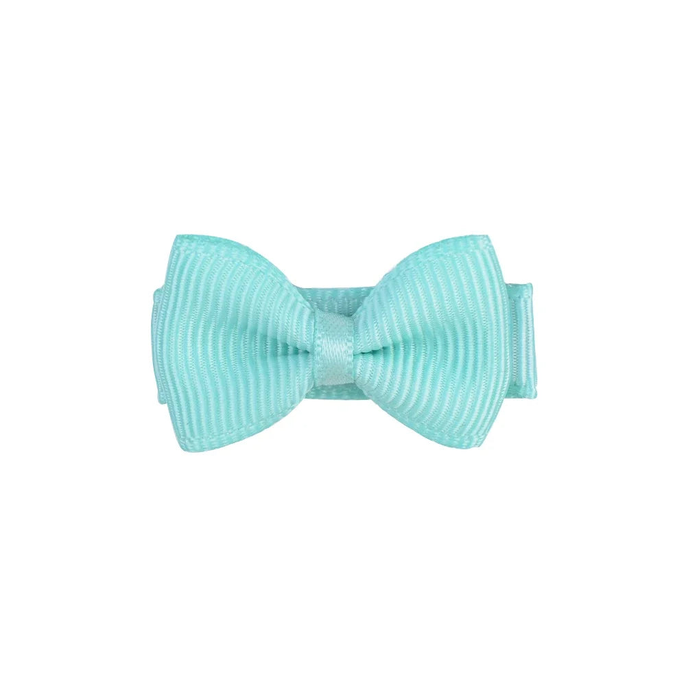 Mini Hair Bows Clip For Baby Girls Ribbon Covered Secure - Smarsty