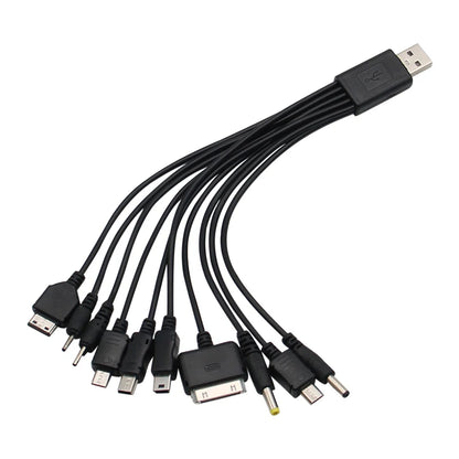 Universal USB To Multi Plug Cell Phone Charger Cable 10 to 1 USB Cable For Samsung Xiaomi Huawei Google OPPO Vivo Charger Cable - Smarsty