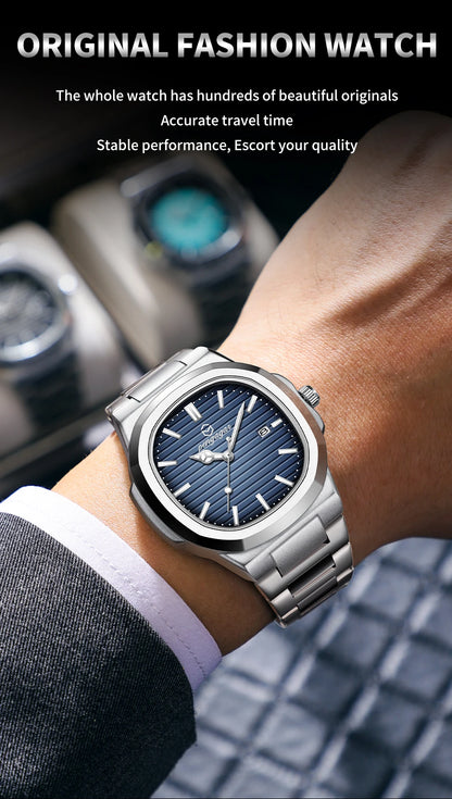 Luxury Waterproof Men's Wristwatch with Luminous Date - Smarsty