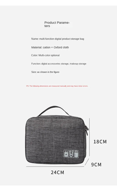 Travel Electronics Storage Bag With High Capacity Cables - Smarsty