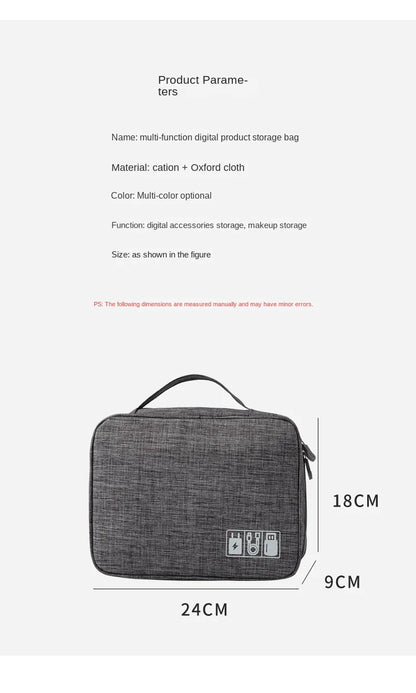 Travel Electronics Storage Bag With High Capacity Cables - Smarsty
