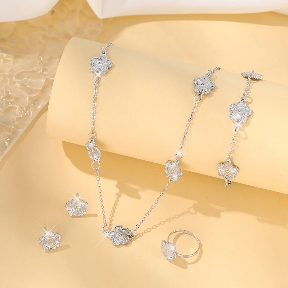 Lucky Five-Petal Flower Jewelry Set for Women - Smarsty