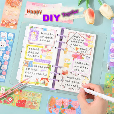 200p Kawaii Stickers for Kids Cute Stationary Aesthetic Diary Decoration Art Supplies Stickers for Scrapbooking Lot Korean Paper - Smarsty