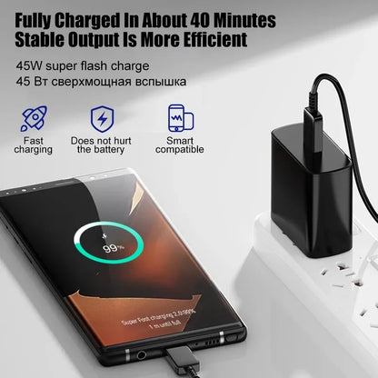 45W USB C PD Charger Fast Charging For Smartphones Portable - Smarsty