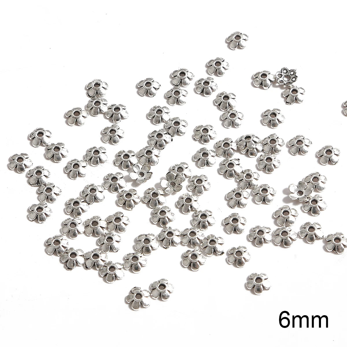 50pcs Tibetan Silver Leaf Flower Bead Caps for Jewelry Making - Smarsty