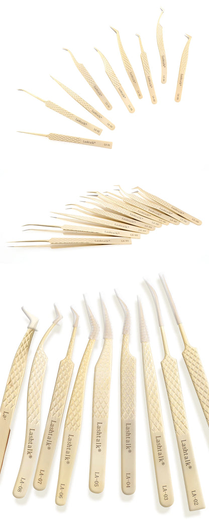 Precision Fiber Tip Eyelash Extension Tweezers with Diamond Grip - Smarsty