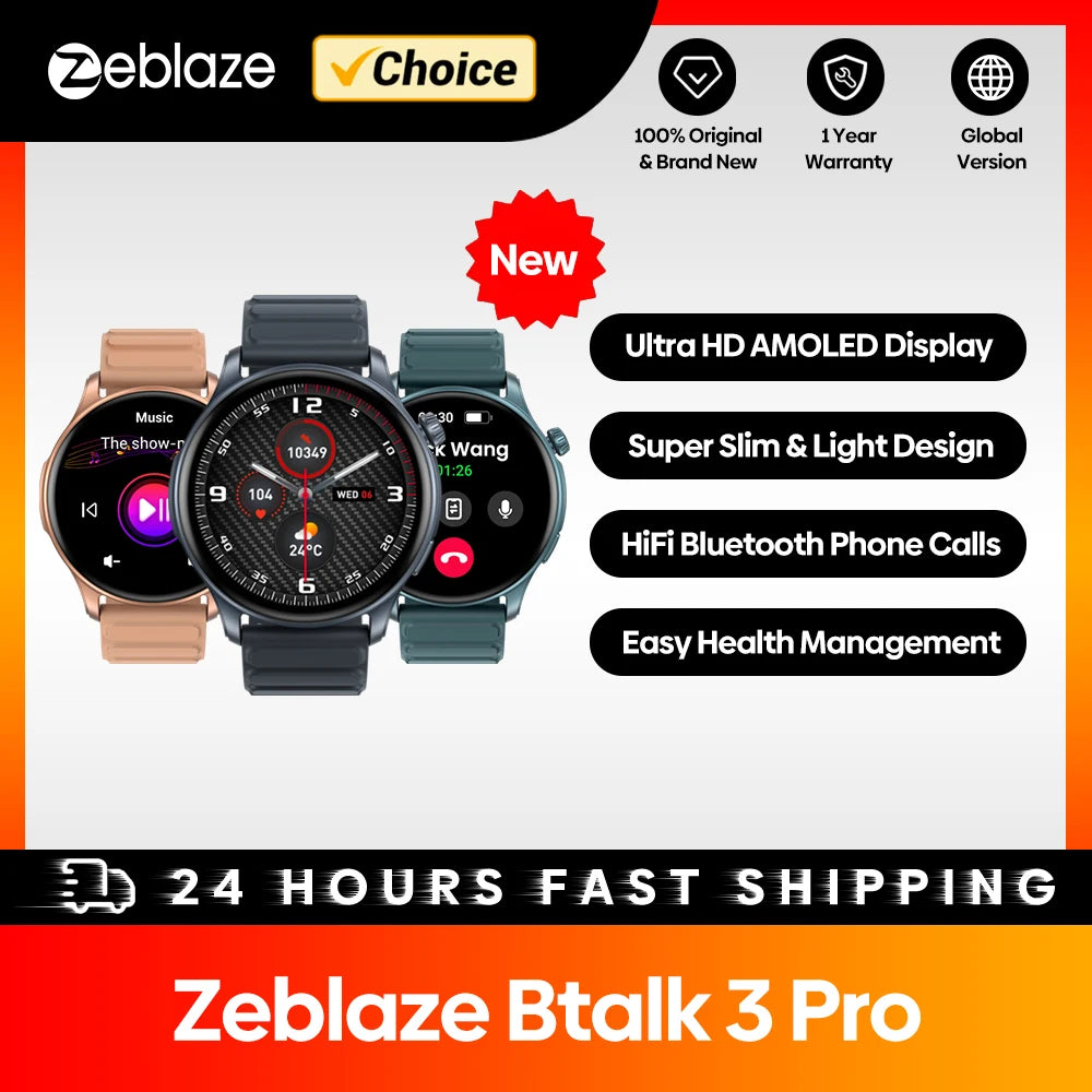 Zeblaze Btalk 3 Pro Smart Watch with AMOLED Display - Smarsty