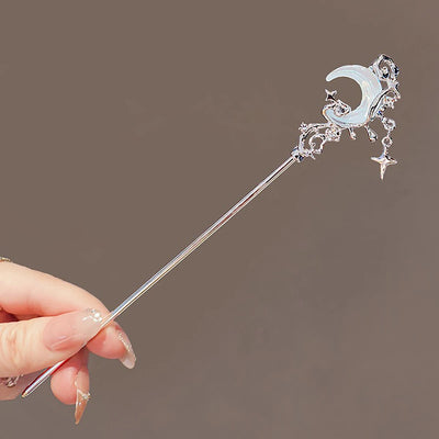 Vintage Moonstone Star Hair Sticks Elegant Hair Accessories - Smarsty