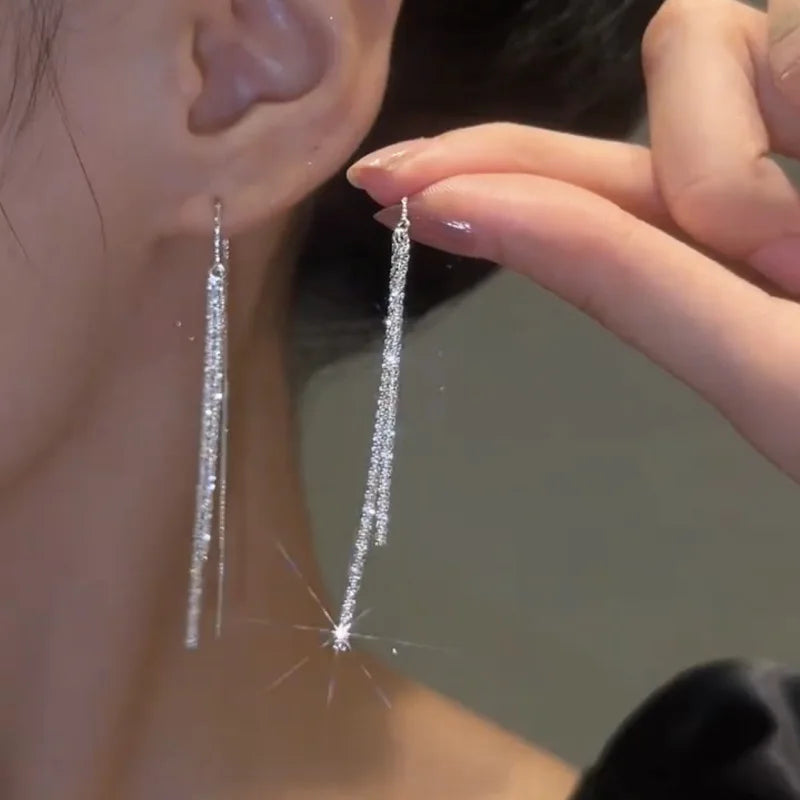 Long Tassel Chain Dangle Earrings for Trendy Women Jewelry - Smarsty