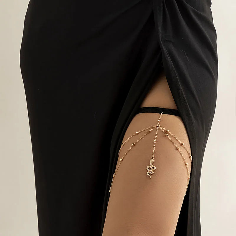 Women’s Snake Pendant Thigh Chain with Beach Style - Smarsty