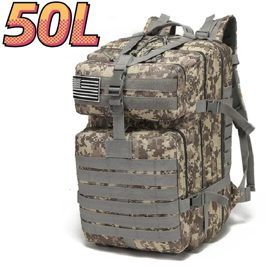 30L/50L 1000D Nylon Waterproof Trekking Fishing Hunting Bag Backpack Outdoor Rucksacks Tactical Sports Camping Hiking - Smarsty