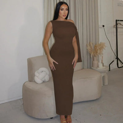 Hugcitar Fashion Solid O Neck Sleeveless Patchwork Sexy Bodycon Maxi Prom Dress Summer Women Clothes Party Festival Club Y2K - Smarsty