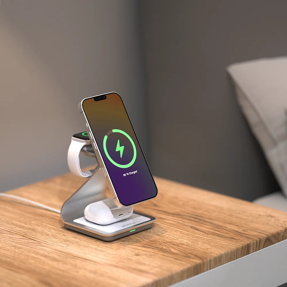 Magnetic Wireless Charger 3 in 1 Station for iPhone Watch - Smarsty