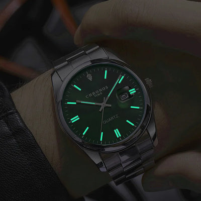 Luxury Waterproof Men's Wristwatch with Luminous Date Feature - Smarsty