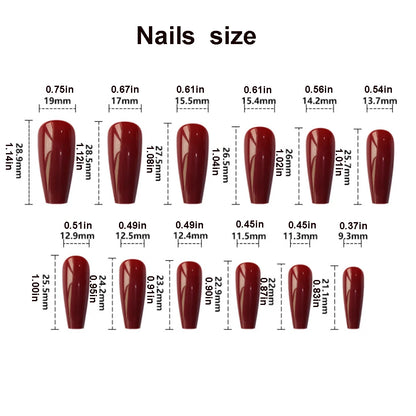 24 Piece Set Medium Long Press On Nails with Peach Flower Design - Smarsty