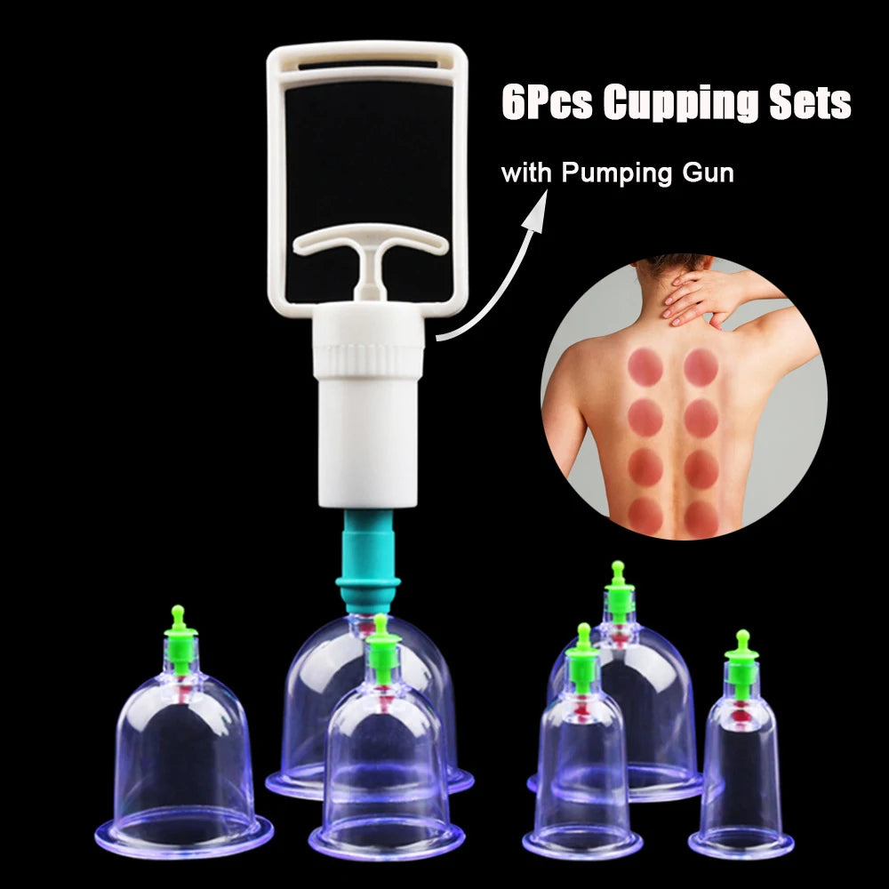6Pcs Vacuum Cupping Set with Suction Cups for Body Massage - Smarsty