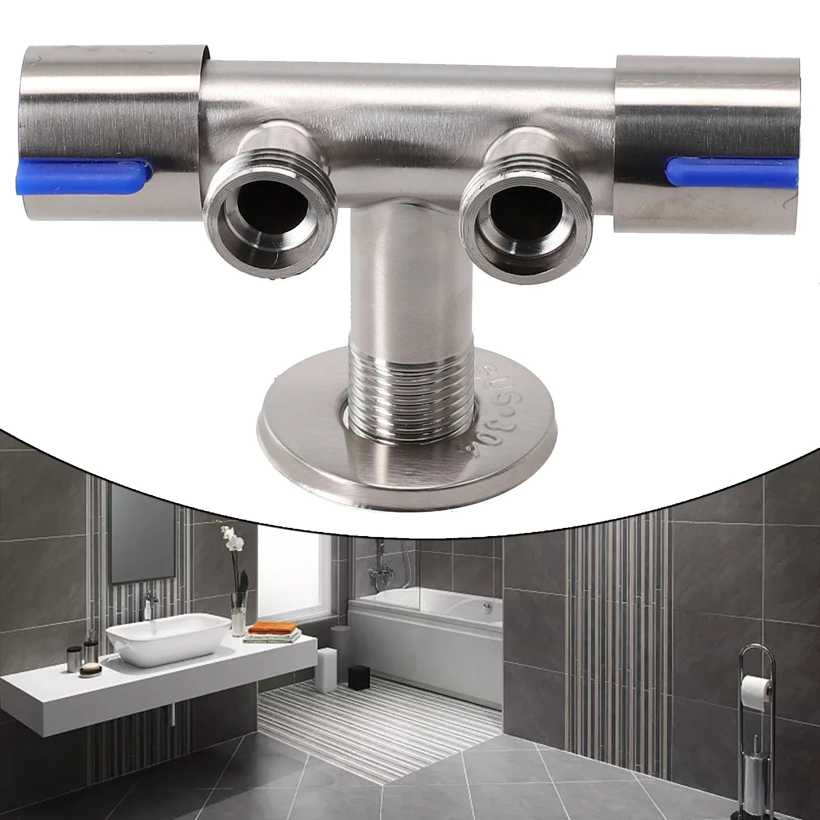Double Handle Stainless Steel Cold Water Faucet - Smarsty